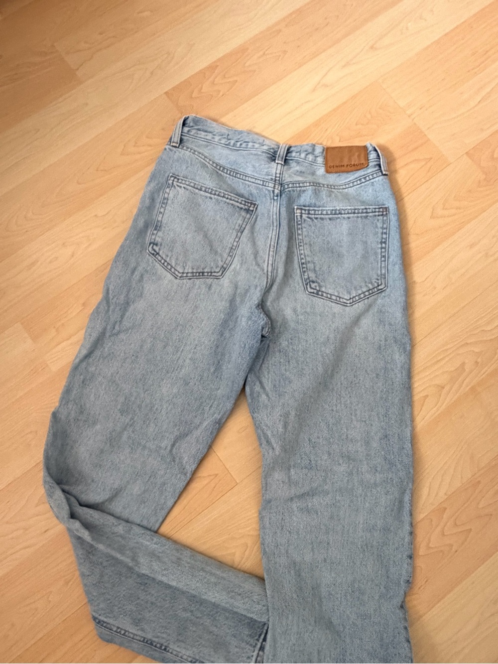 Denim Forum Light Blue Straight Leg Jeans
